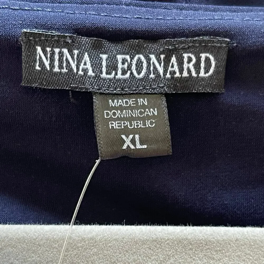 NWT Nina Leonard Ity Stripe Cold Shoulder Dress XLarge